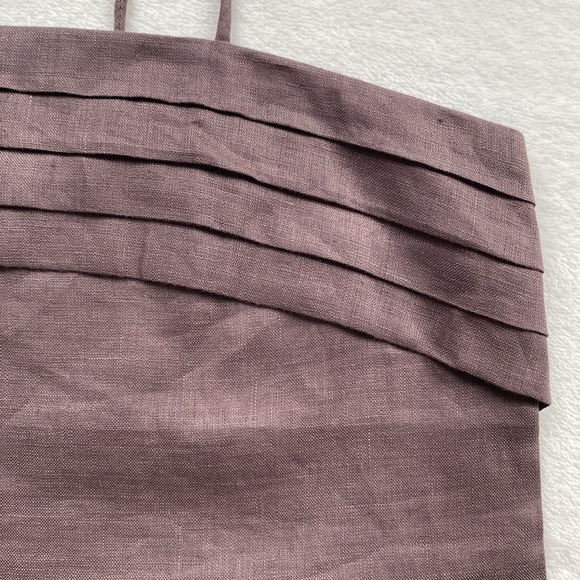 Vivid Linen Spaghetti Strap Ruffled Chest Tank Top/Camisole (Light Brown) *NWOT* - Picture 12 of 15